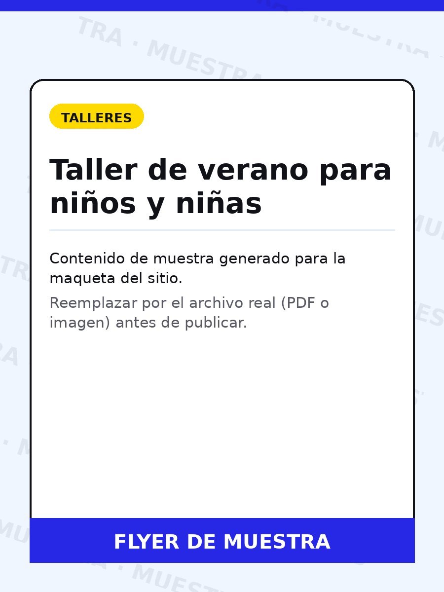 Miniatura de muestra del flyer de Taller de verano